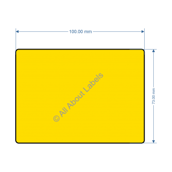 Cabinetry (82195) YELLOW 100mm x 73mm Removable Labels (25mm core)