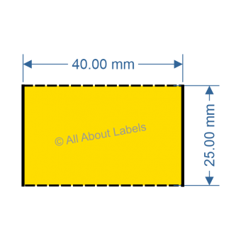 40mm x 25mm Yellow DT Data Strip - 81049