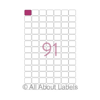 Laser Label Sheets - 24mm x 19mm - 91 per page - 90102 - Gloss Paper