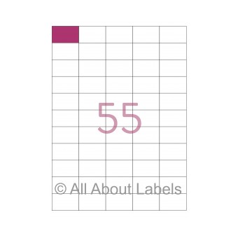 Laser Label Sheets - 40.5mm x 25.5mm - 55 per page - 90107 - Gloss Paper