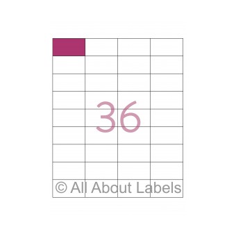 Laser Label Sheets - 50mm x 27mm - 36 per page - 90108 - Gloss Paper