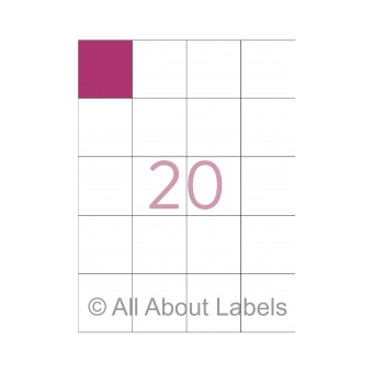 Laser Label Sheets - 52.5mm x 58.7mm - 20 per page - 90110