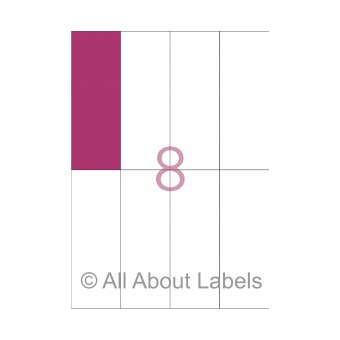 Laser Label Sheets - 52.5mm x 147.6mm - 8 per page - 90111 - Gloss Paper