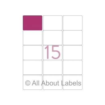Laser Label Sheets - 66mm x 50.8mm - 15 per page - 90114 - Gloss Paper