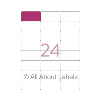 Laser Label Sheets - 70mm x 35mm - 24 per page - 90116 - Gloss Paper