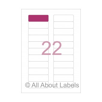 Laser Label Sheets - 71mm x 23.5mm - 22 per page - 90121 - Gloss Paper
