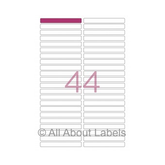 Laser Label Sheets - 90mm x 10mm - 44 per page - 90125 - Gloss Paper