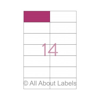 Laser Label Sheets - 95mm x 40mm - 14 per page - 90127 - Gloss Paper