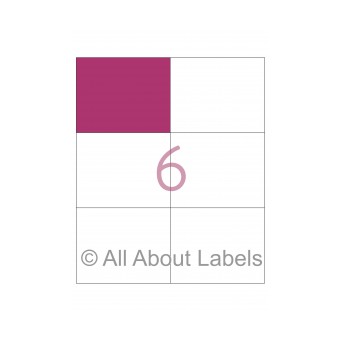 Laser Label Sheets - 100mm x 80mm - 6 per page - 90135 - Gloss Paper