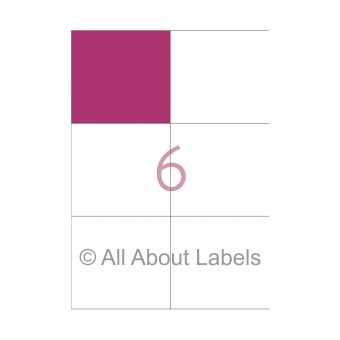 Laser Label Sheets - 105mm x 98.5mm - 6 per page - 90140 - Gloss Paper