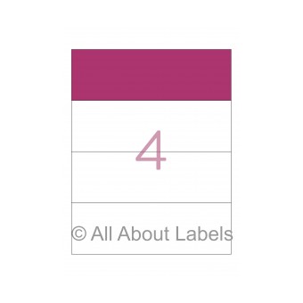 Laser Label Sheets - 190mm x 61mm - 4 per page - 90150 - Gloss Paper