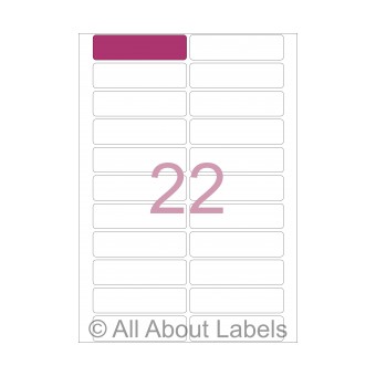Laser Label Sheets - 90mm x 24mm - 22 per page - 90163 - Gloss Paper