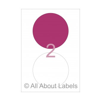 Laser Label Sheets - 128mm Circles - 2 per page - 90164 - Gloss Paper