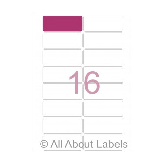 Laser Label Sheets - 85mm x 34mm - 16 per page - 90171 - Gloss Paper
