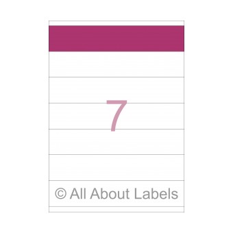 Laser Label Sheets - 210mm x 40mm - 7 per page - 90179 - Gloss Paper
