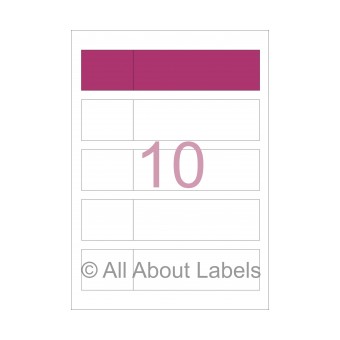 Laser Label Sheets - 55/189.5mm x 43mm - 10 per page - 90180 - Gloss Paper