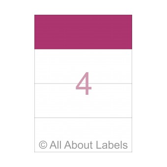 Laser Label Sheets - 210mm x 73.81mm - 4 per page - 90183 - Gloss Paper