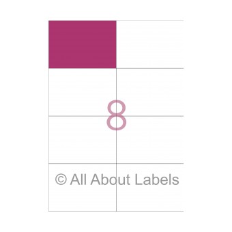 Laser Label Sheets - 105mm x 68mm - 8 per page - 91244 - Gloss Paper