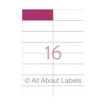Laser Label Sheets - 105mm x 36.9mm - 16 per page - 91246 - Gloss Paper