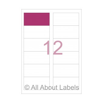 Laser Label Sheets - 90mm x 45mm - 12 per page - 91249 - Gloss Paper