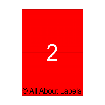 Laser Red Shipping Label Sheets - 210mm x 147.6mm - 2 per page - 91227-FR